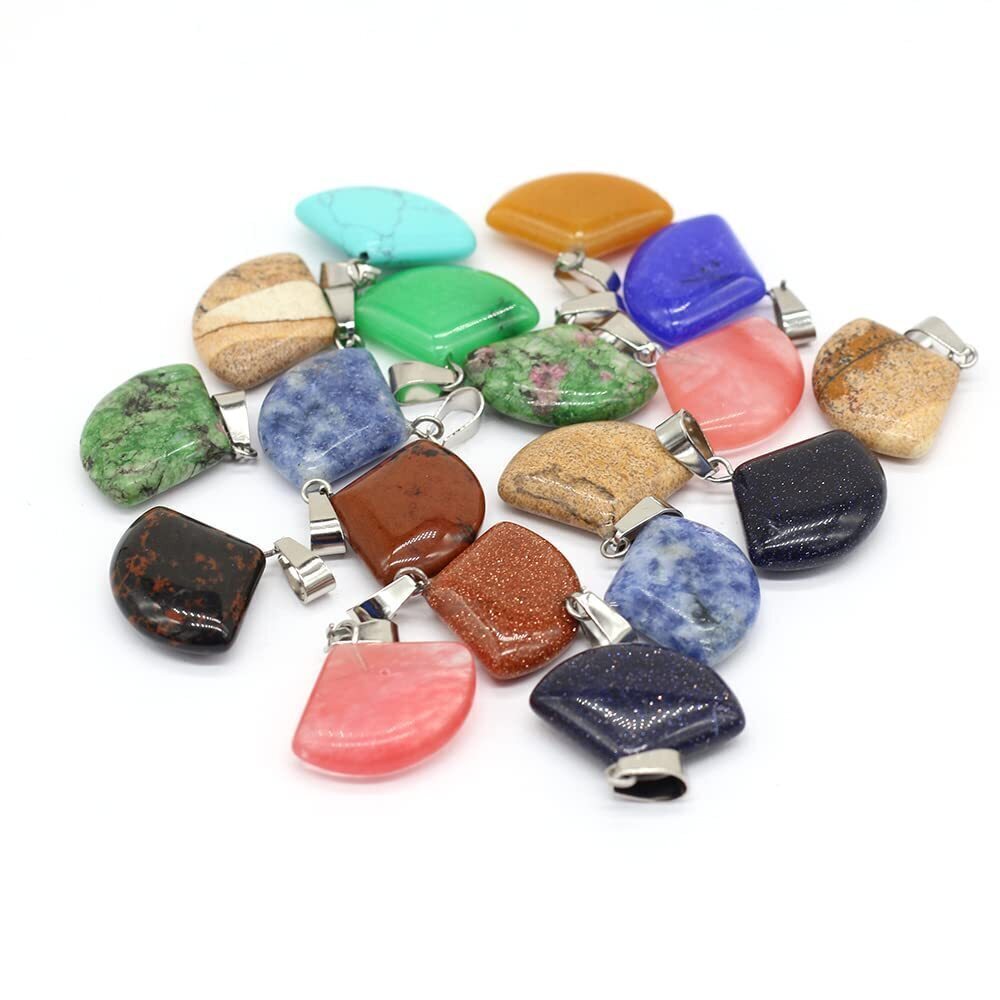 6811 20PCS Natural Stone Pendant Pencil Shape Rose Quartzs Unakite Pendant